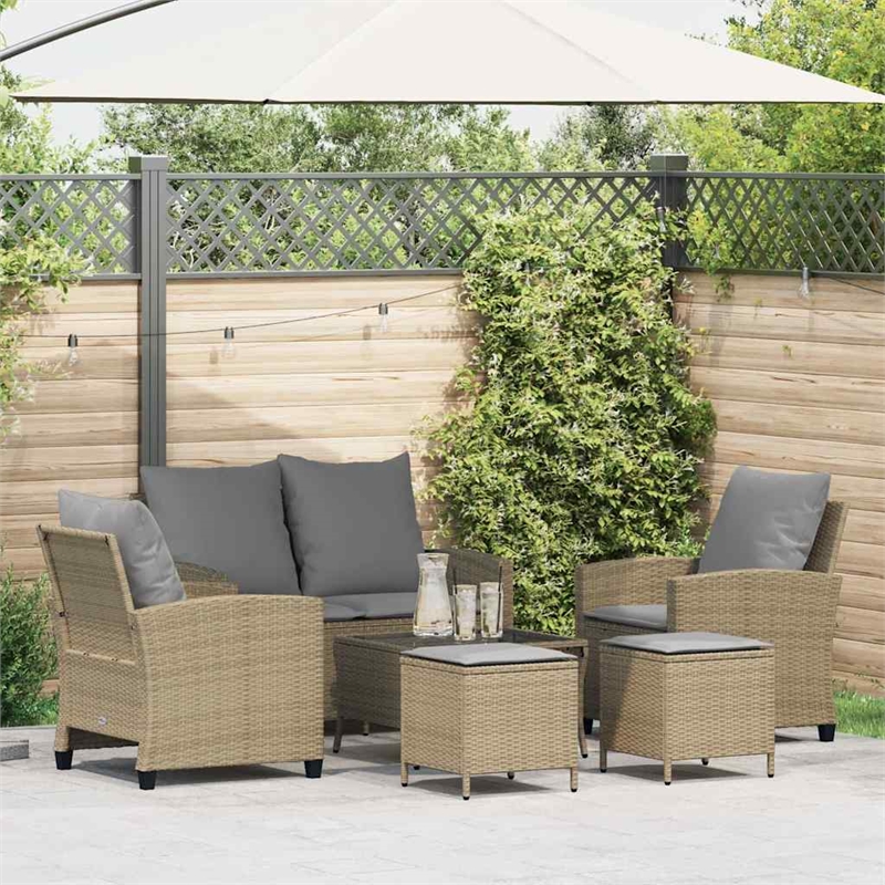 vidaXL 6 Piece Sofa Set in Beige