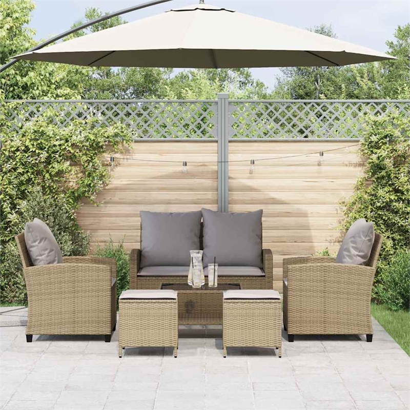 vidaXL 6 Piece Sofa Set in Beige