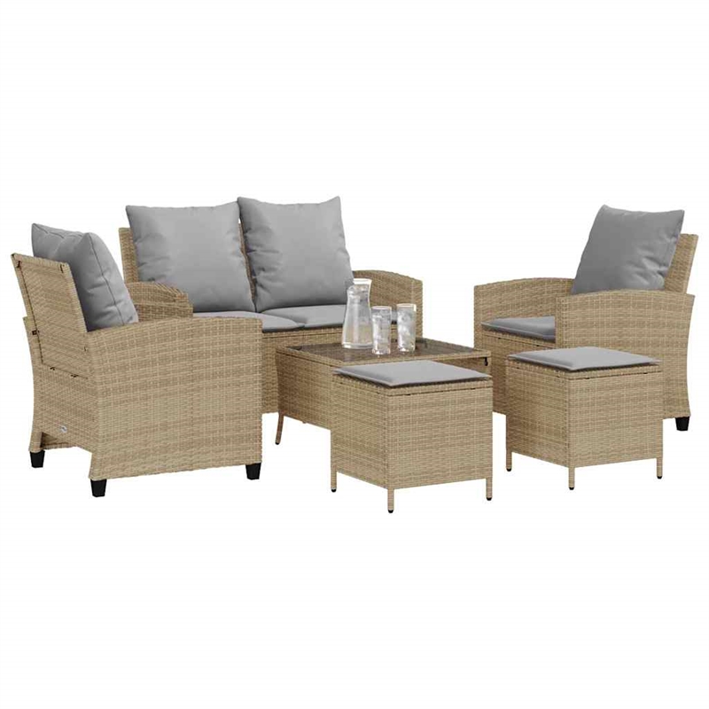 vidaXL 6 Piece Sofa Set in Beige