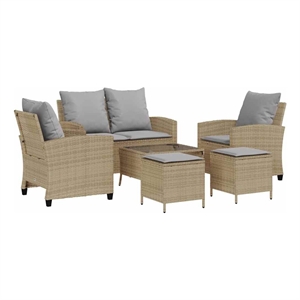 vidaXL 6 Piece Sofa Set in Beige