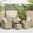 vidaXL 6 Piece Wood Sofa Set in Beige
