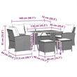 vidaXL 6 Piece Wood Sofa Set in Beige