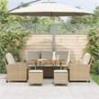 vidaXL 6 Piece Wood Sofa Set in Beige