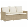 vidaXL 6 Piece Wood Sofa Set in Beige