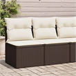 vidaXL 2 Piece Poly Rattan Sofa Set in White/Brown/Cream