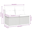 vidaXL 2 Piece Poly Rattan Sofa Set in White/Brown/Cream