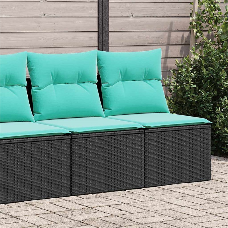 vidaXL Poly Rattan Small Sofa Set in Black