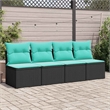 vidaXL Poly Rattan Small Sofa Set in Black
