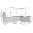 vidaXL 4 Piece Poly Rattan Sofa Set in Beige