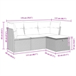 vidaXL 4 Piece Poly Rattan Sofa Set in Brown