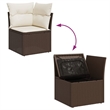 vidaXL 4 Piece Poly Rattan Sofa Set in Brown