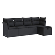 vidaXL 5 Piece Poly Rattan Sofa Set in Black