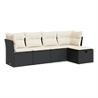 vidaXL 5 Piece Poly Rattan Sofa Set in Black/White/Cream