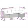 vidaXL 5 Piece Poly Rattan Sofa Set in Gray/Beige