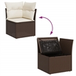 vidaXL 5 Piece Sofa Set in White/Brown/Cream