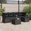vidaXL 6 Piece Poly Rattan Sofa Set in Black