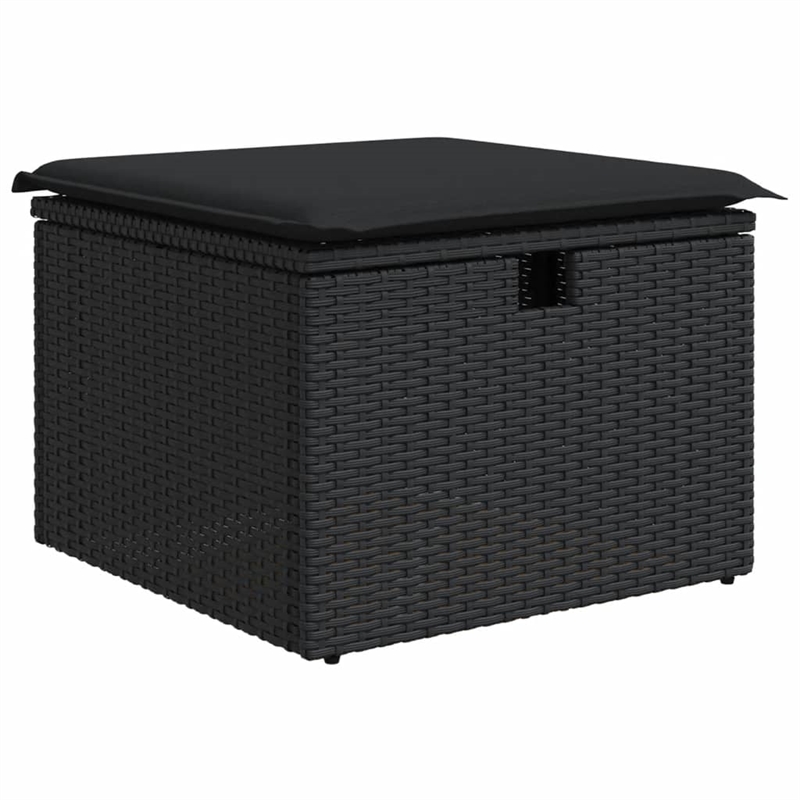 vidaXL 6 Piece Poly Rattan Sofa Set in Black