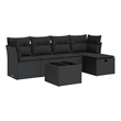 vidaXL 6 Piece Poly Rattan Sofa Set in Black
