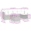vidaXL 6 Piece Poly Rattan Sofa Set in Black/White/Cream