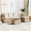 vidaXL 6 Piece Poly Rattan Sofa Set in Beige