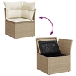 vidaXL 6 Piece Poly Rattan Sofa Set in Beige