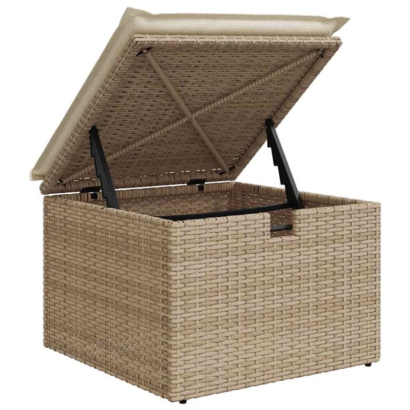 vidaXL 6 Piece Poly Rattan Sofa Set in Beige