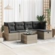 vidaXL 6 Piece Poly Rattan Sofa Set in Gray
