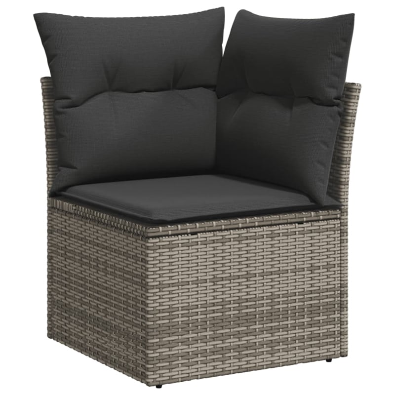 vidaXL 6 Piece Poly Rattan Sofa Set in Gray