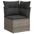 vidaXL 6 Piece Poly Rattan Sofa Set in Gray