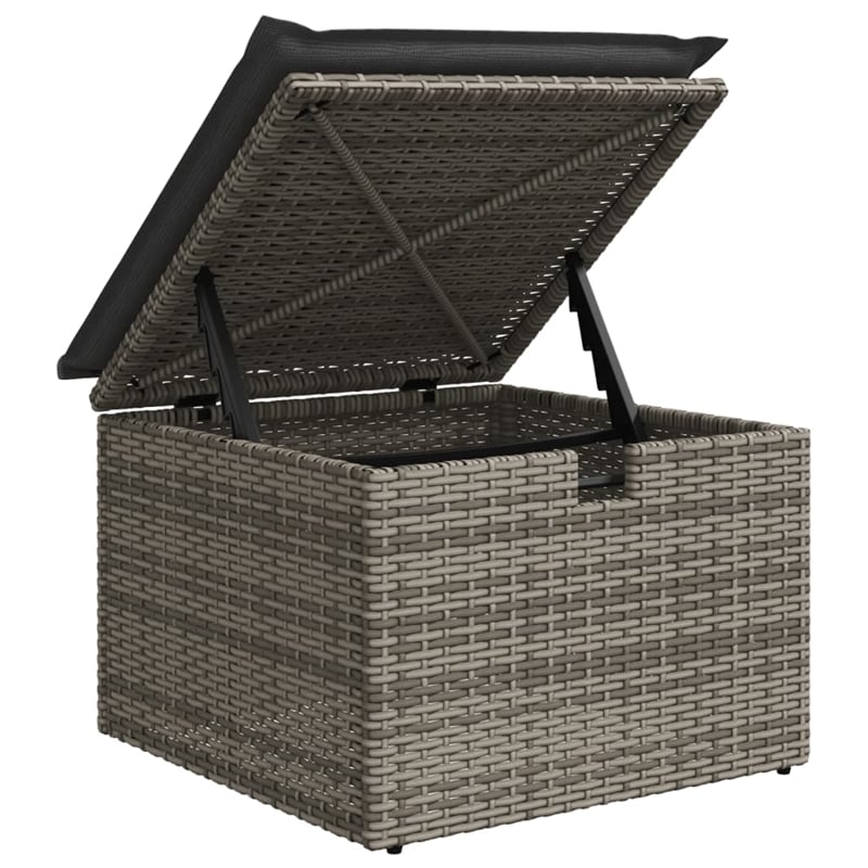 vidaXL 6 Piece Poly Rattan Sofa Set in Gray