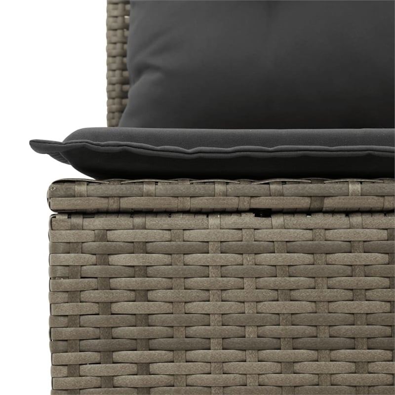vidaXL 6 Piece Poly Rattan Sofa Set in Gray
