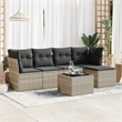 vidaXL 6 Piece Poly Rattan Sofa Set in Gray