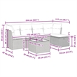 vidaXL 6 Piece Poly Rattan Sofa Set in Gray