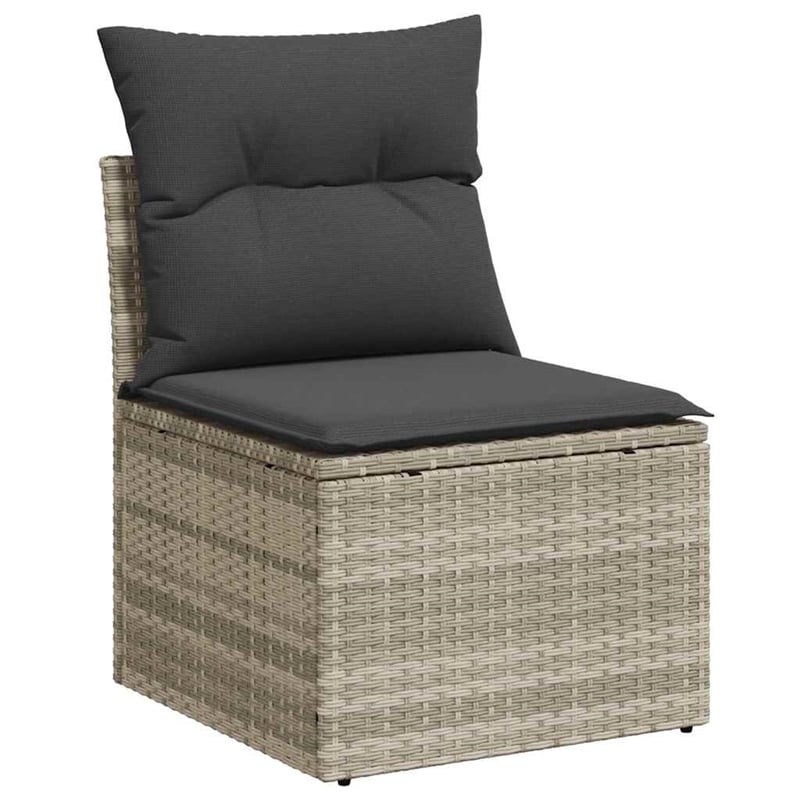 vidaXL 6 Piece Poly Rattan Sofa Set in Gray