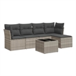 vidaXL 6 Piece Poly Rattan Sofa Set in Gray