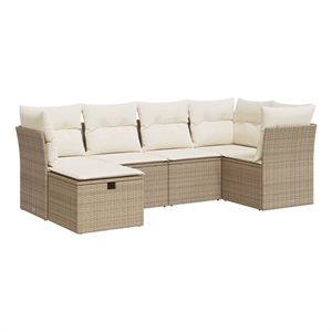 vidaXL 6 Piece Sofa Set in Beige