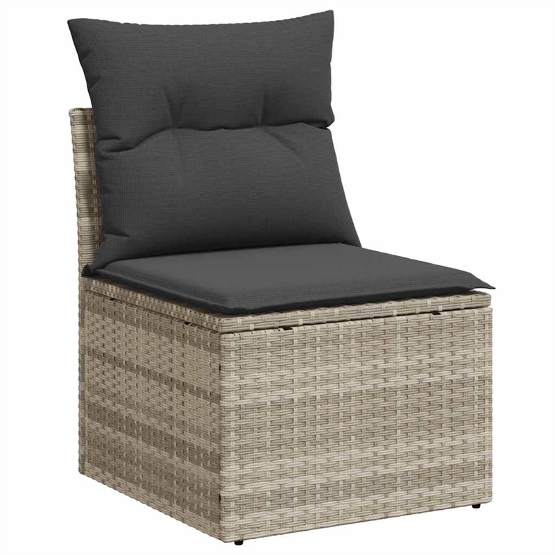 vidaXL Poly Rattan Sofa Set in Gray