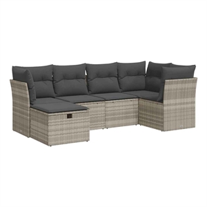 vidaXL Poly Rattan Sofa Set in Gray