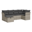 vidaXL Poly Rattan Sofa Set in Gray