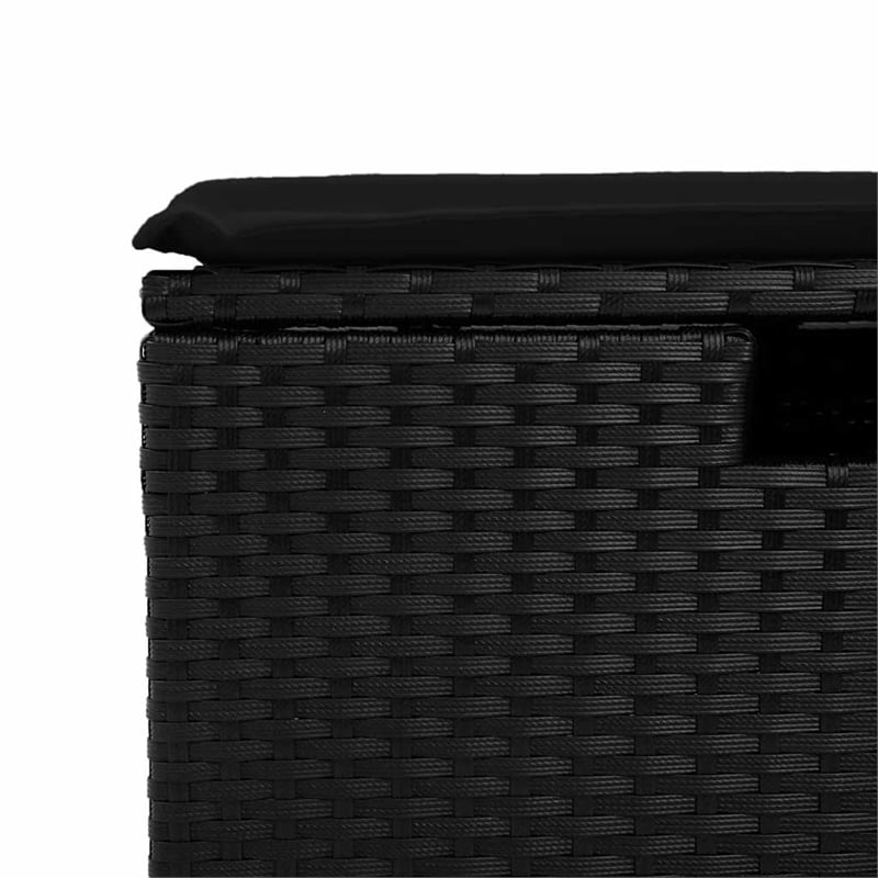 vidaXL 7 Piece Poly Rattan Large Sofa Set in Black
