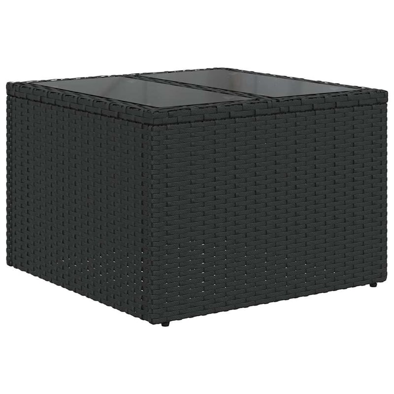 vidaXL 7 Piece Poly Rattan Large Sofa Set in Black