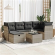 vidaXL 7 Piece Poly Rattan Sofa Set in Gray