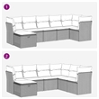 vidaXL 7 Piece Steel Sofa Set in Black