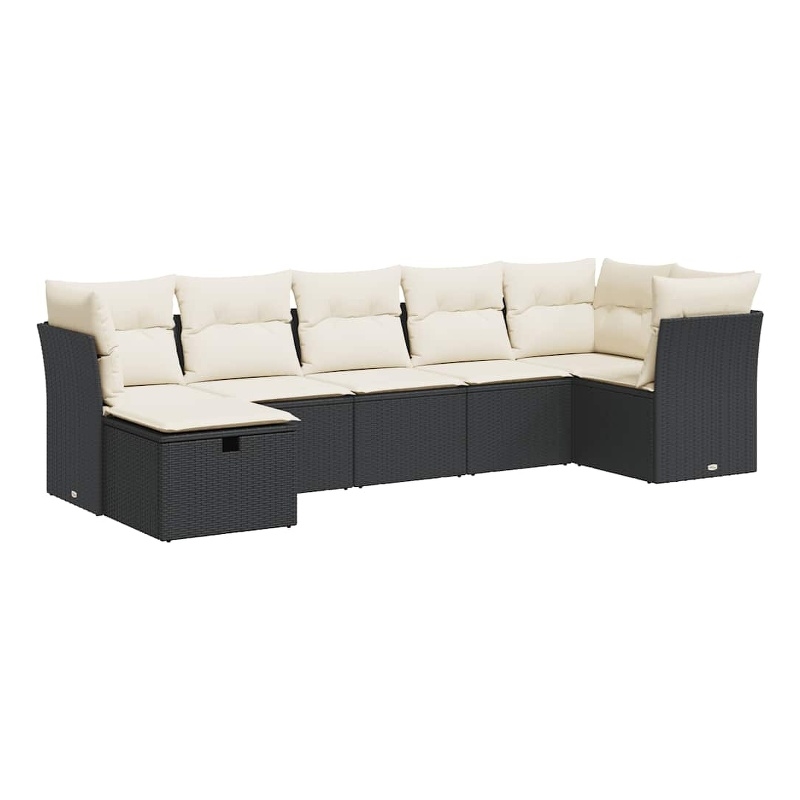 vidaXL 7 Piece Steel Sofa Set in Black