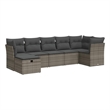 vidaXL 7 Piece Poly Rattan Sofa Set in Gray