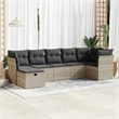 vidaXL 7 Piece Poly Rattan Sofa Set in Gray