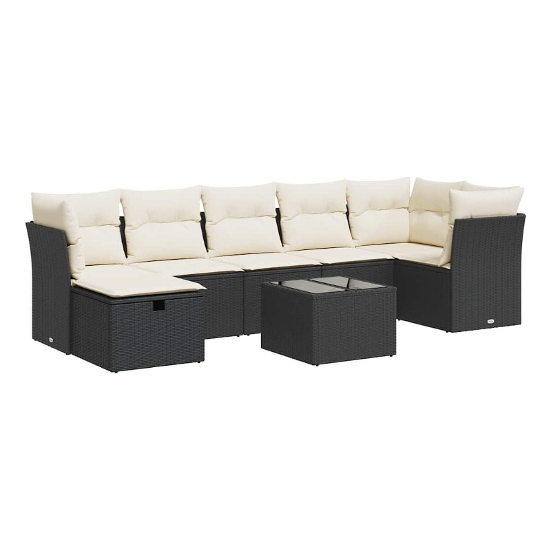 vidaXL 8 Piece Poly Rattan Patio Sofa Set