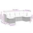 vidaXL 6 Piece Steel Small Sofa Set in Black/Blue