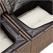 vidaXL 4 Piece Sofa Set in White/Brown/Cream