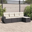 vidaXL 5 Piece Poly Rattan Sofa Set in Black